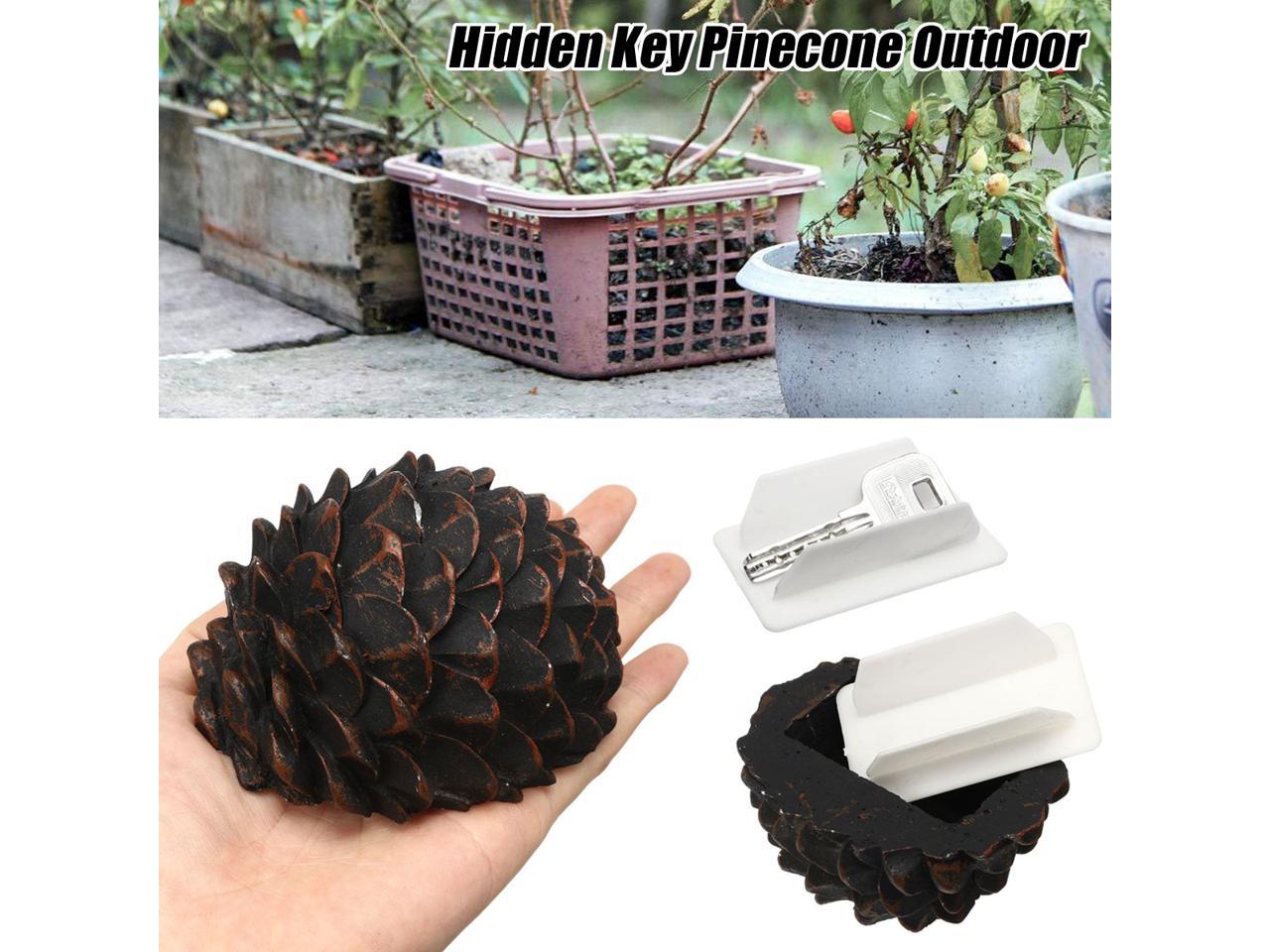 Outdoor Garden Yard Spare Key Hide Box Safe Storage Hide A Key--PINE CONE 