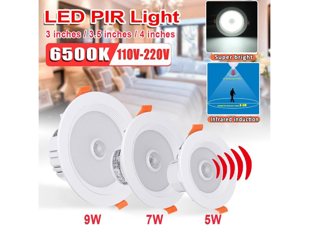 300lm Bright 5W/7W/9W 4'' 150° LED Ceiling Light Downlight Infrared Sensor