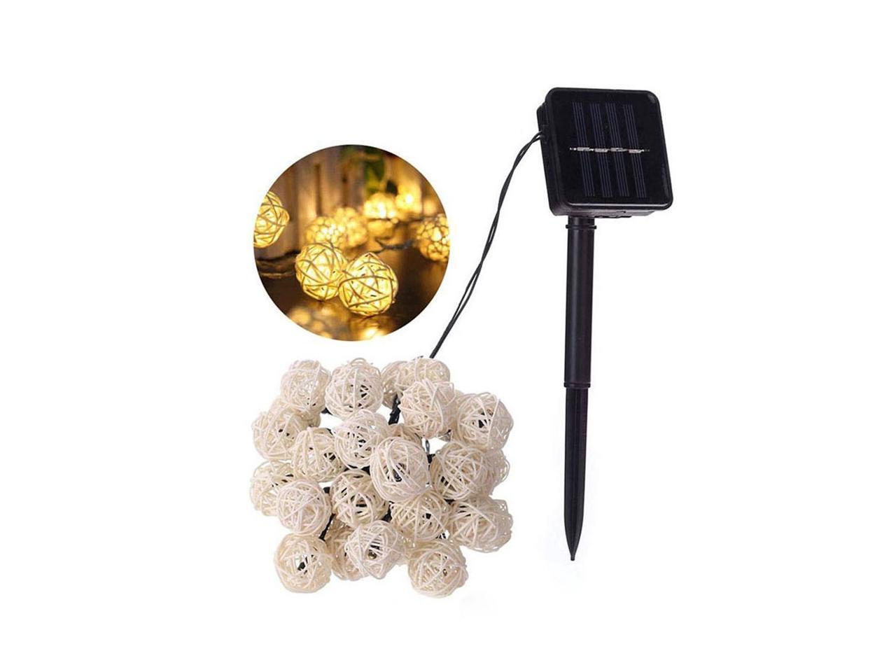 With A Timed Remote Outdoor Garden Solar Led Fairy Tale Outdoor Ball Bulb Patio 2 Modes Waterproof Ideal f/ür DIY With Led Ball 6m 20 Led Balcony