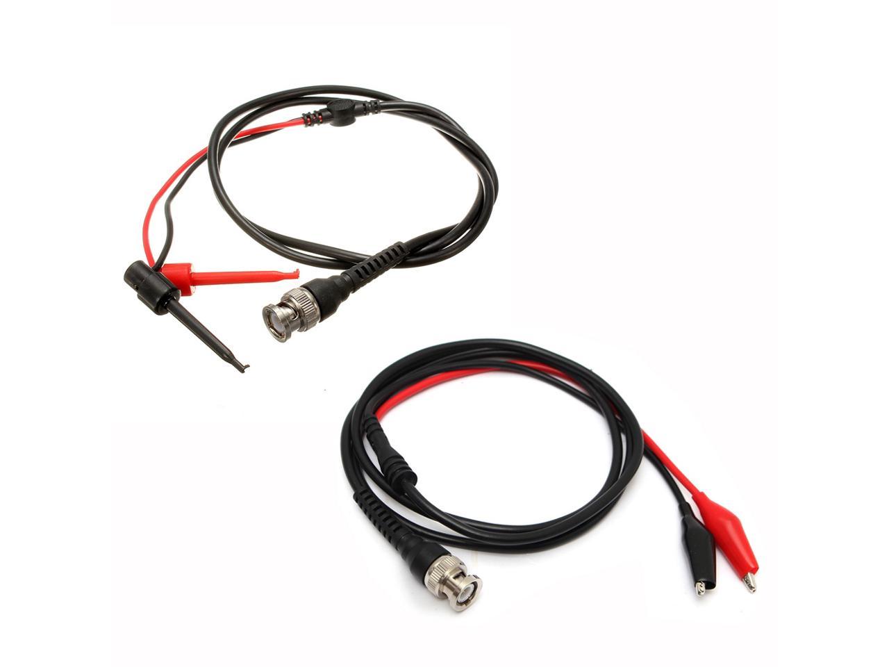 sh BNC Male Plug Q9 to Dual Plug Connector Hook Clip Test Probe Cable