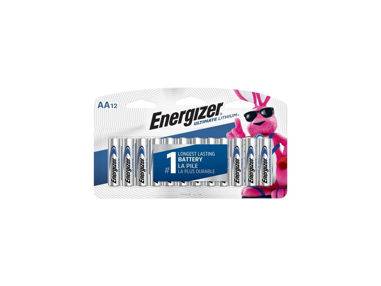ENERGIZER Ultimate Lithium 1.5V AA Battery, 12pack