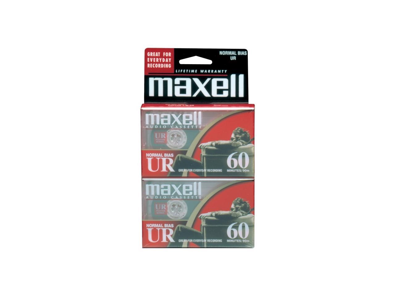 Maxell 109024 60 Minute Storage Capacity Normal Bias Type Flat Packs 2 Pack Cassettes 