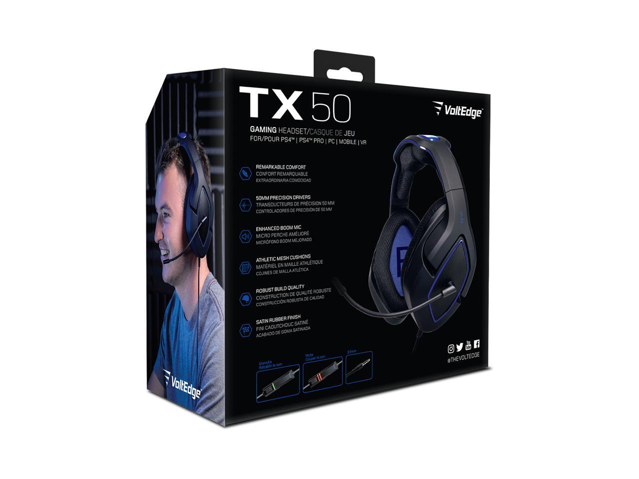 voltedge tx50 wired gaming headset for playstation 4