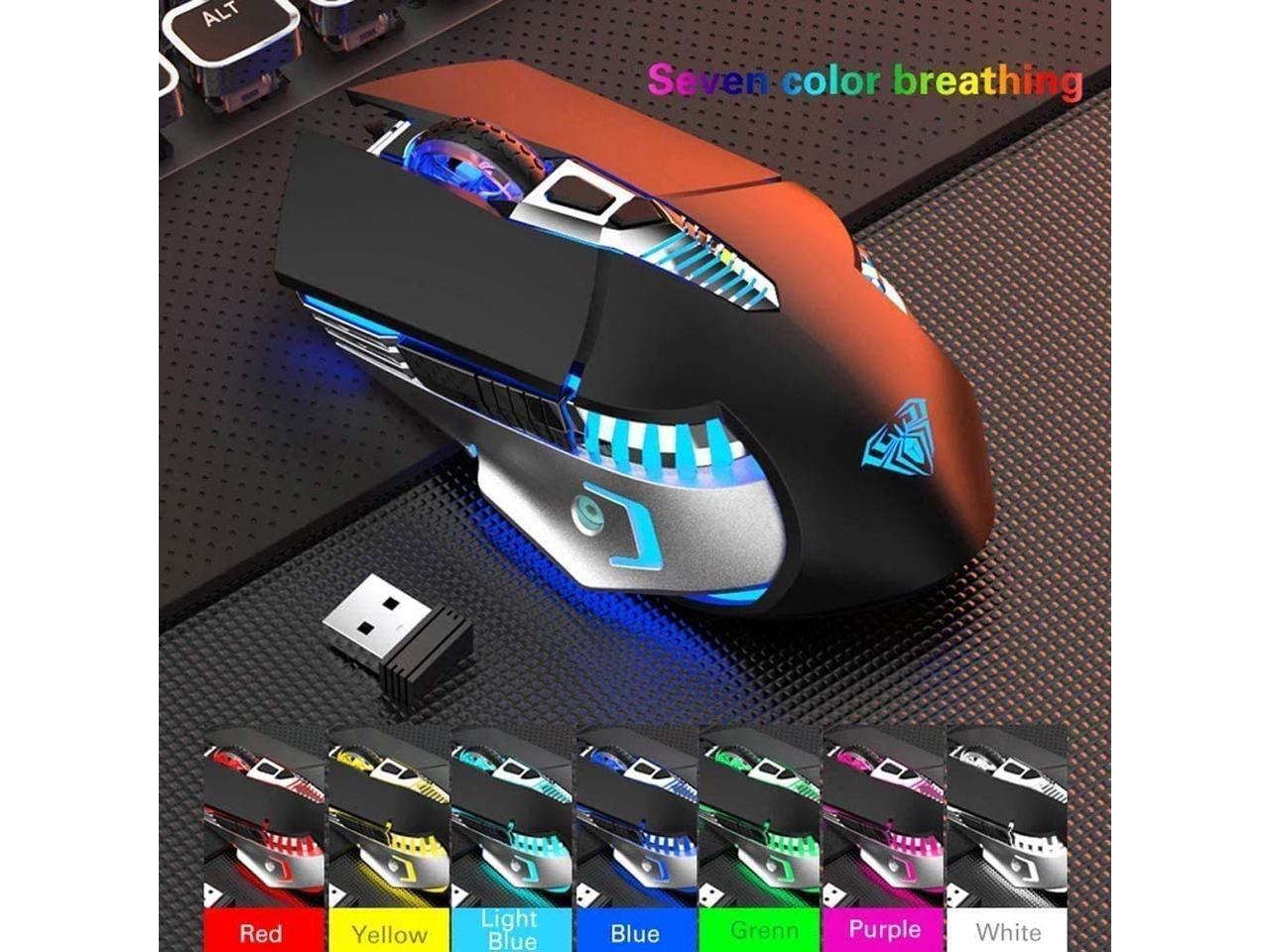 Rechargeable Bluetooth Wireless Mouse with Side Button, 3 Modes (BT5.0