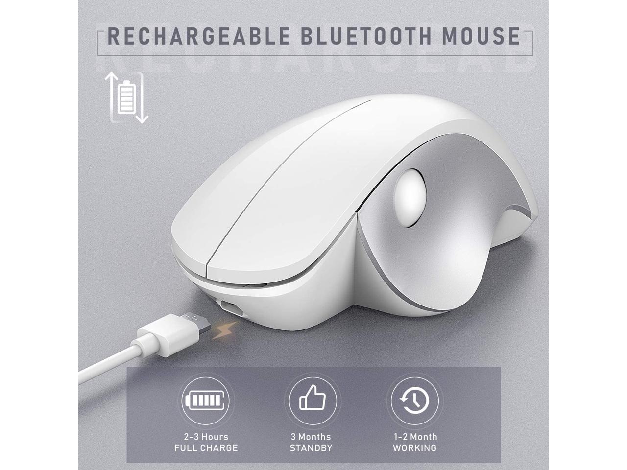 Bluetooth Mouse, Jelly Comb Rechargeable 2.4GHz Bluetooth Ergonomic