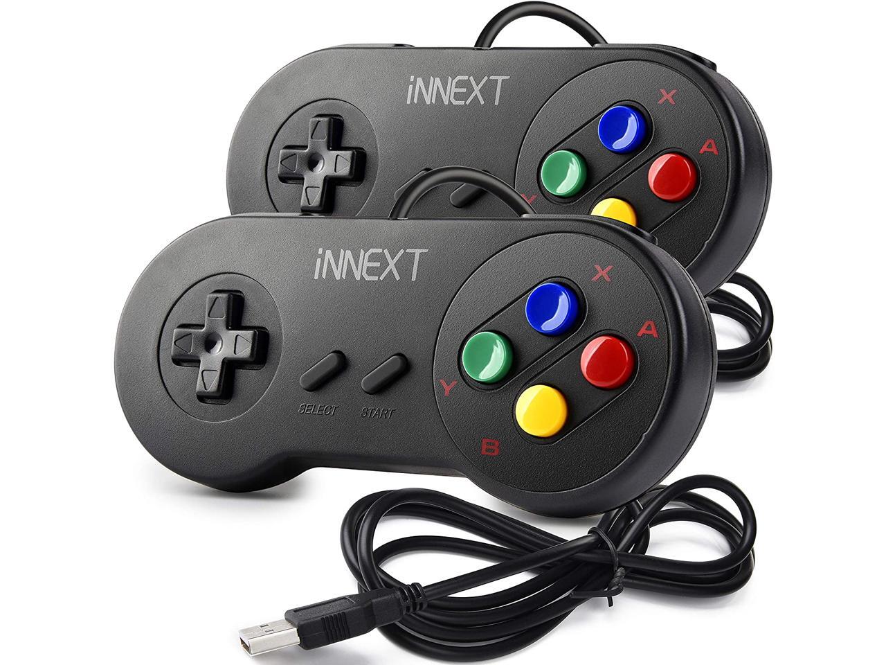 2 Pack SNES Retro USB Controller Gamepad Joystick, USB PC Super Classic