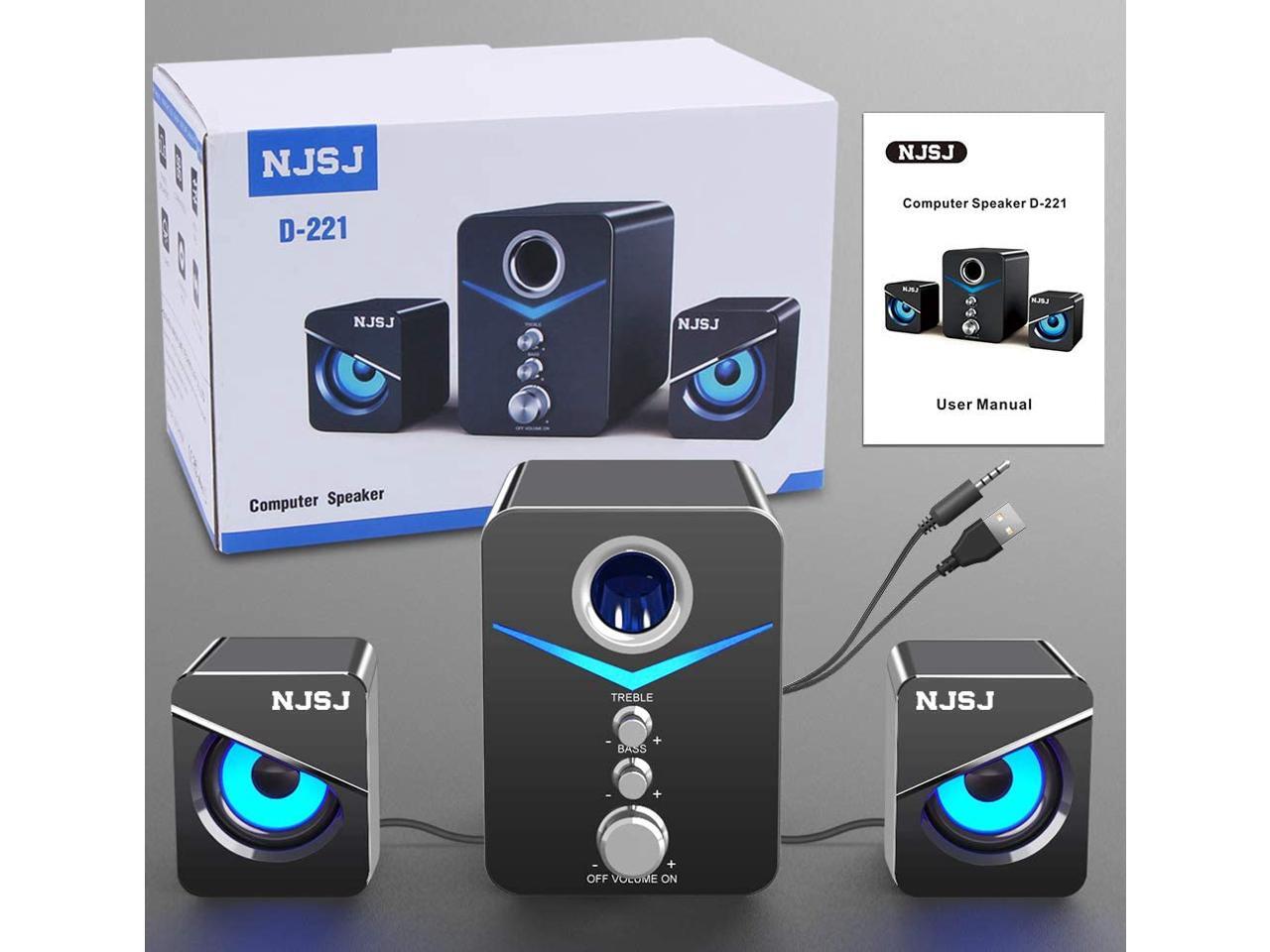 Computer Speaker with Subwoofer, USBPowered 2.1 Mini Multimedia