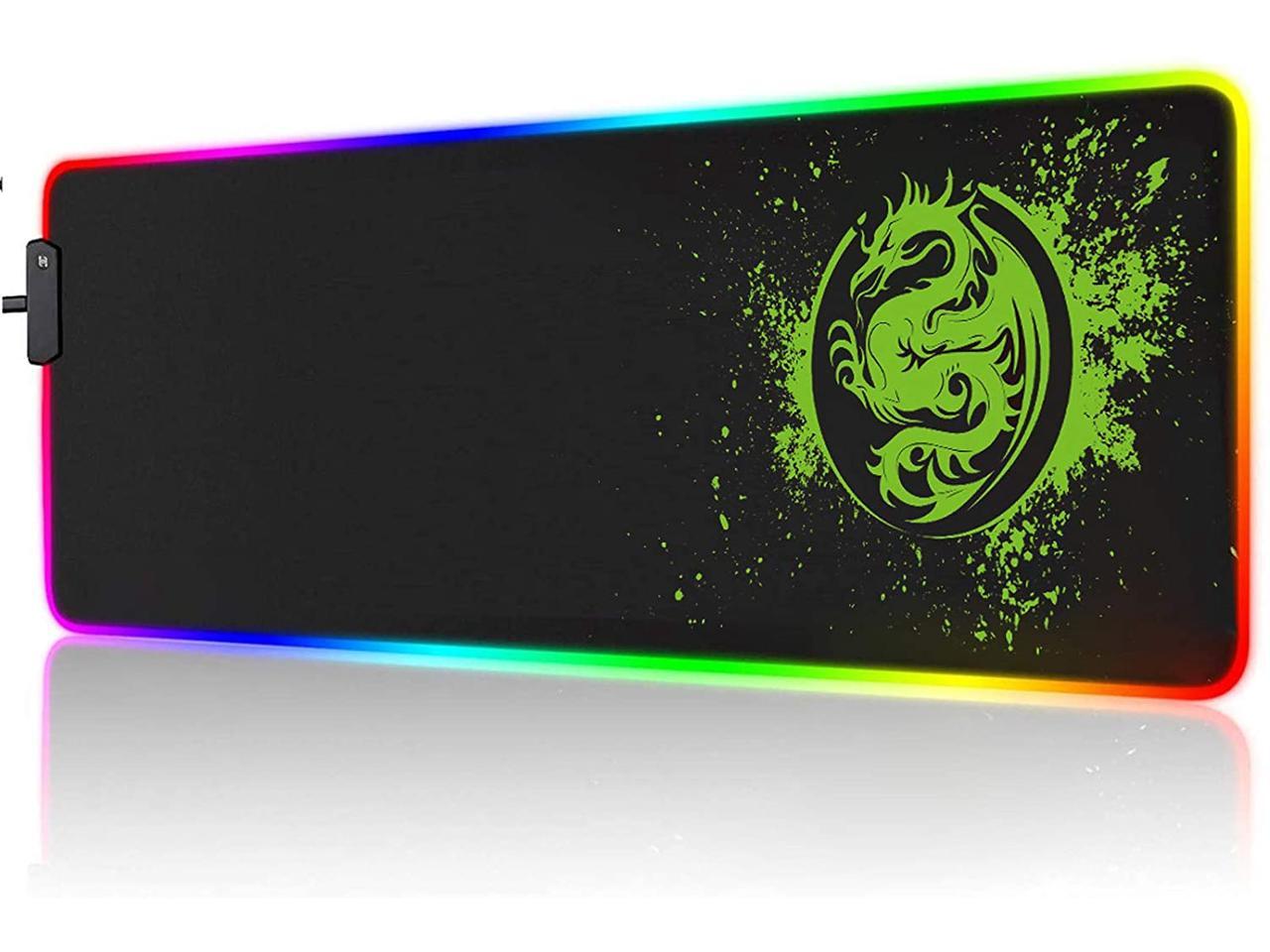 Large RGB Gaming Mouse Pad 15 Light Modes Extended Computer Keyboard