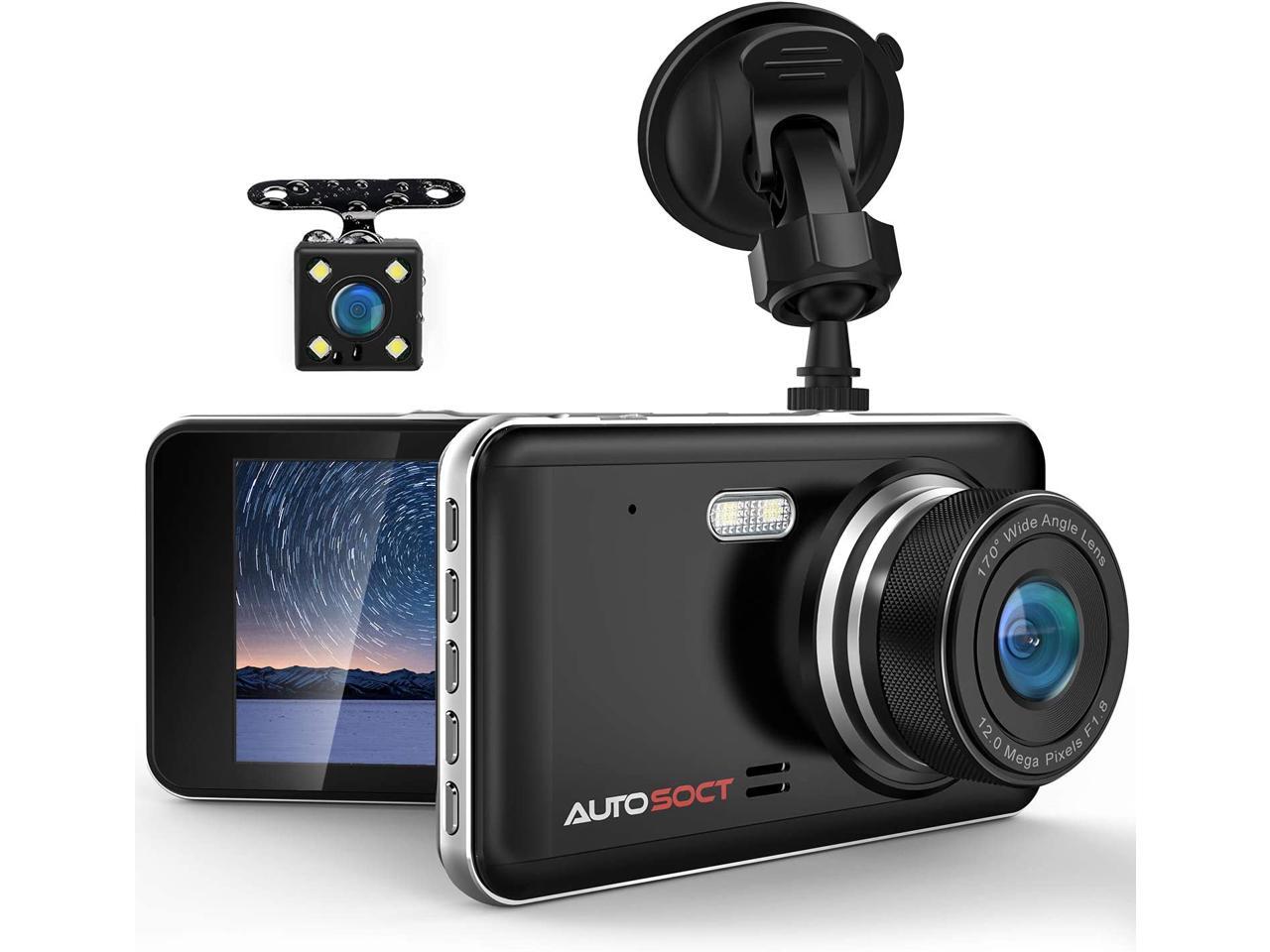 Dual Dash Cam 4.0 Inch LCD Screen 1080P FHD Front and Rear Camera, Car