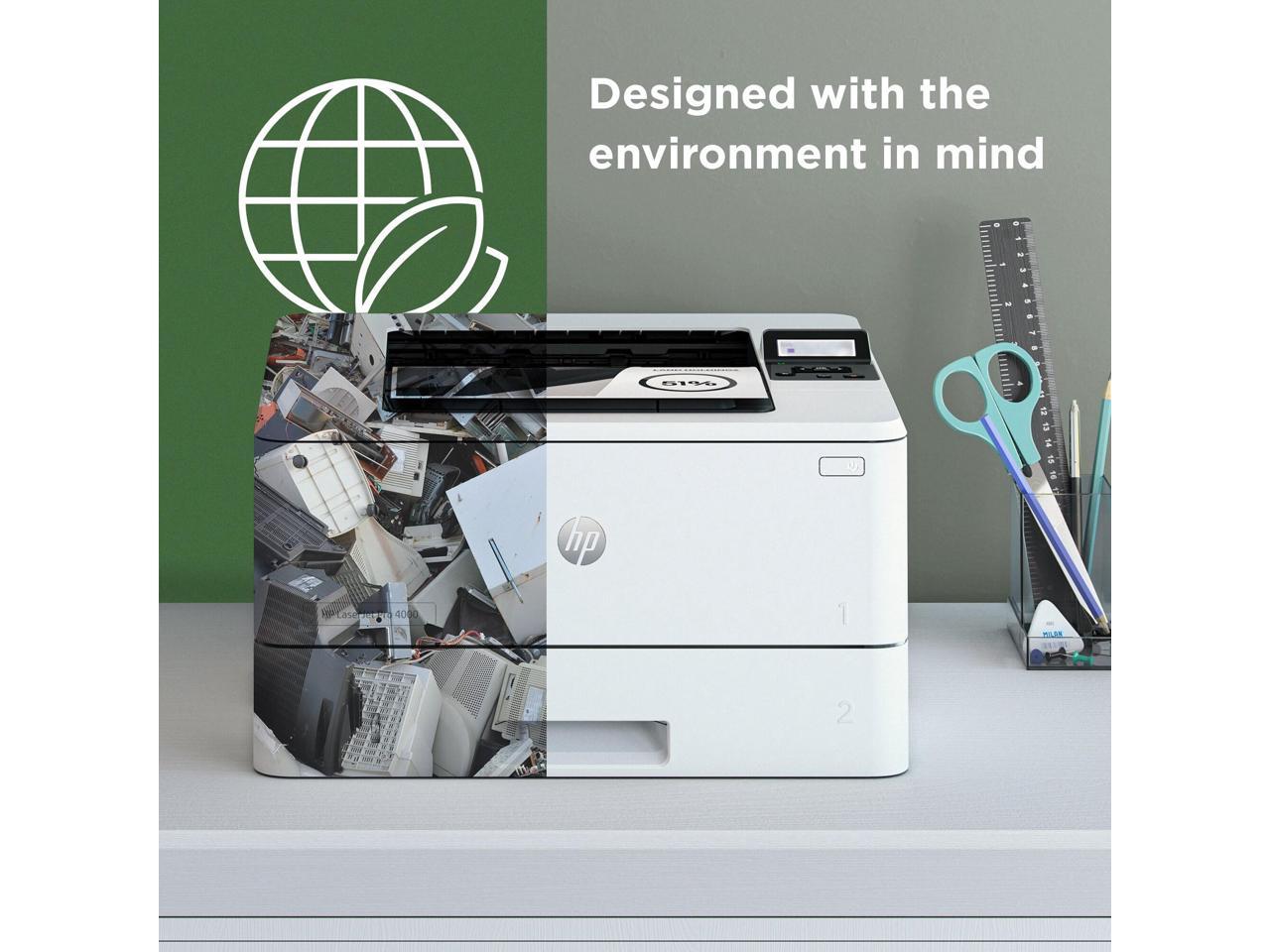 HP LaserJet Pro 4001dn Laser Printer, Black And White Mobile Print Up
