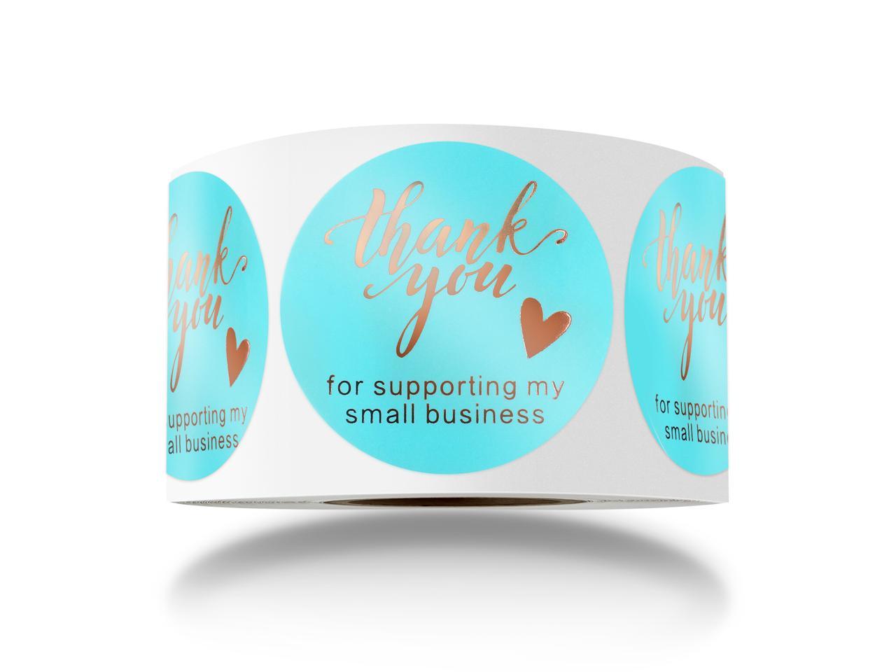 1.5\u201d Large Blue \u201cThank You For Supporting My Small Business\u201d Stickers High Quality PVC