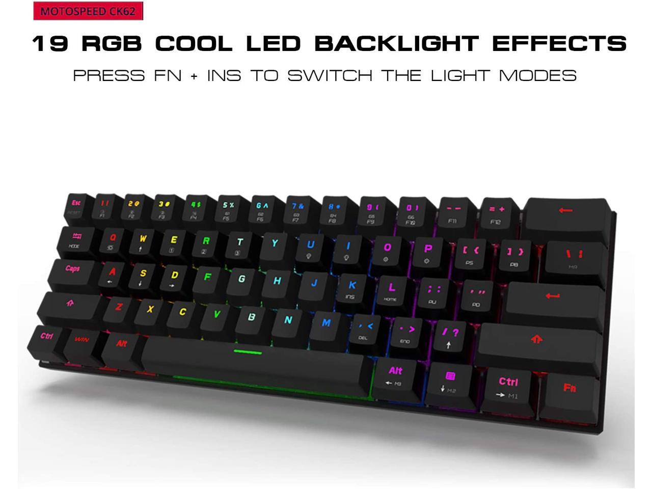 MOTOSPEED 61 Keys Wired/Wireless 3.0 Mechanical Keyboard ...