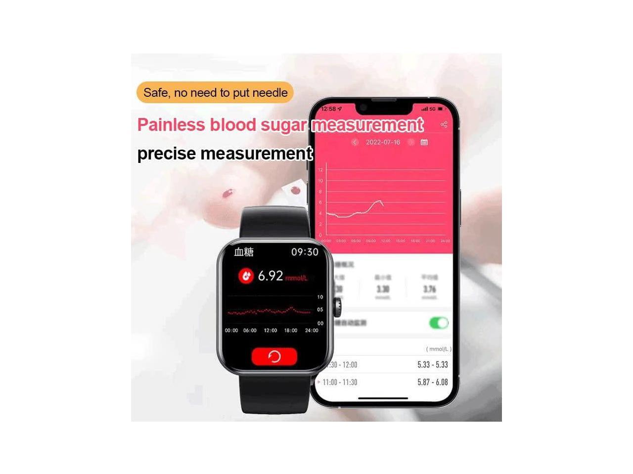 Blood Glucose Monitoring Smartwatch Fitness Tracker with Blood