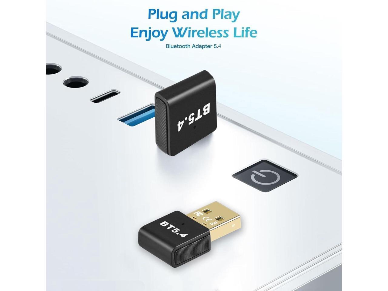 Bluetooth 5.4 Adapter, USB Bluetooth 5.4 Stick Dongle (EDR & BLE) Plug