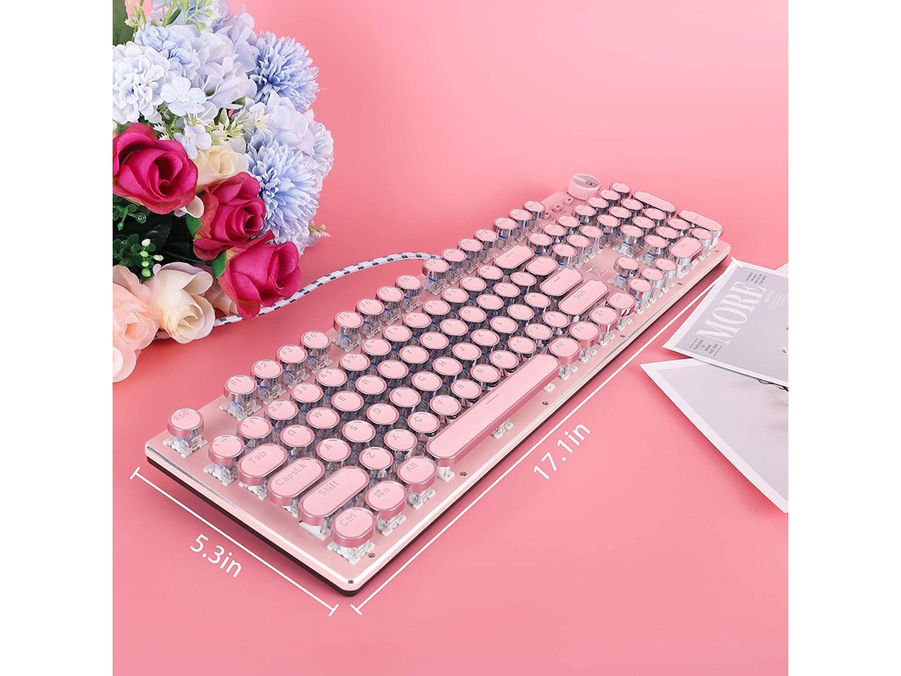 typewriter keyboard pink