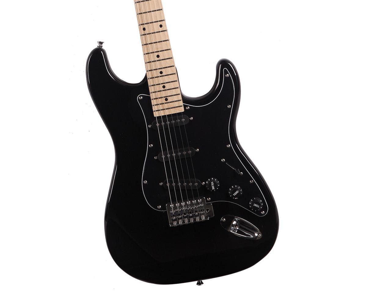 Glarry GST Stylish Electric Guitar Kit with Black Pickguard Black