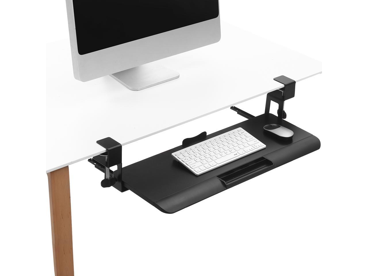 Lanyun Large Keyboard Tray Under Desk Pull Out With Extra Sturdy C Clamp Mount System Black 29 X 9.3 Inch Slide-Out Platform Computer Drawer For Typing And Mouse Work Fits Full Size Keyboard and Mous 