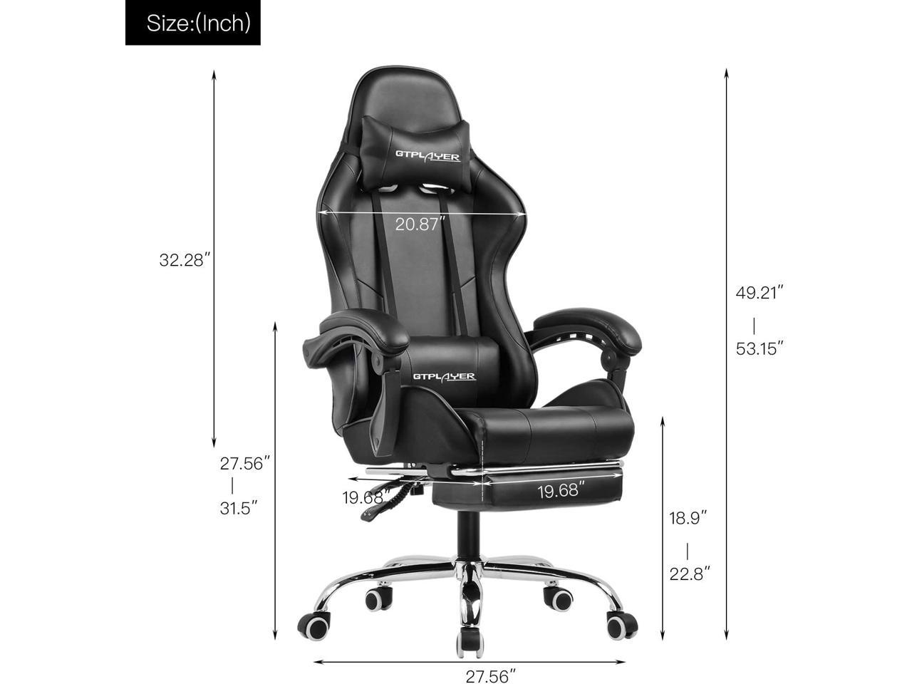 GTPLAYER Gaming Chair with Footrest Ergonomic Massage