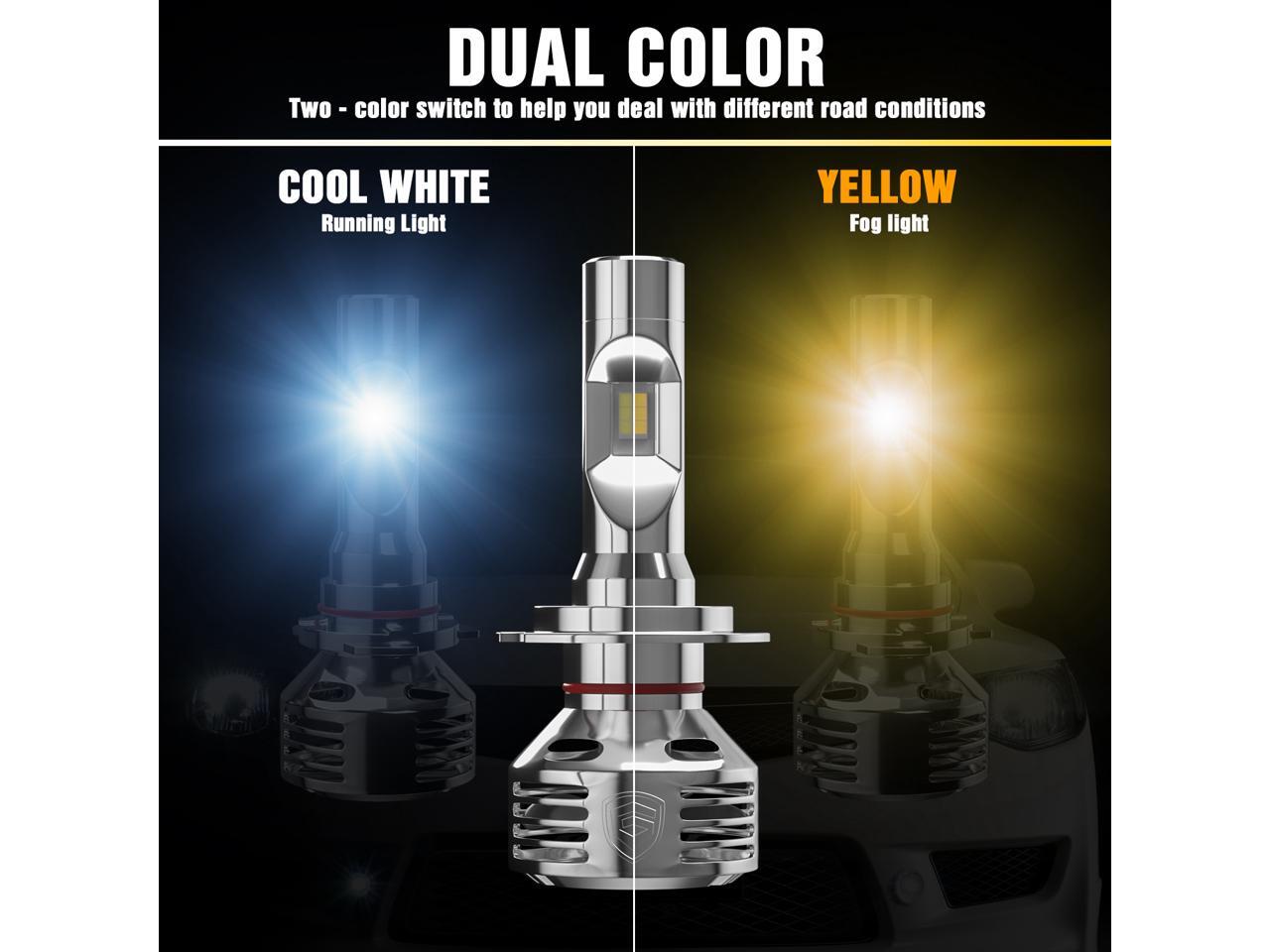 GPNE H7 LED Headlight Bulbs 6000K Hightly Bright 12000LM 2 Colors