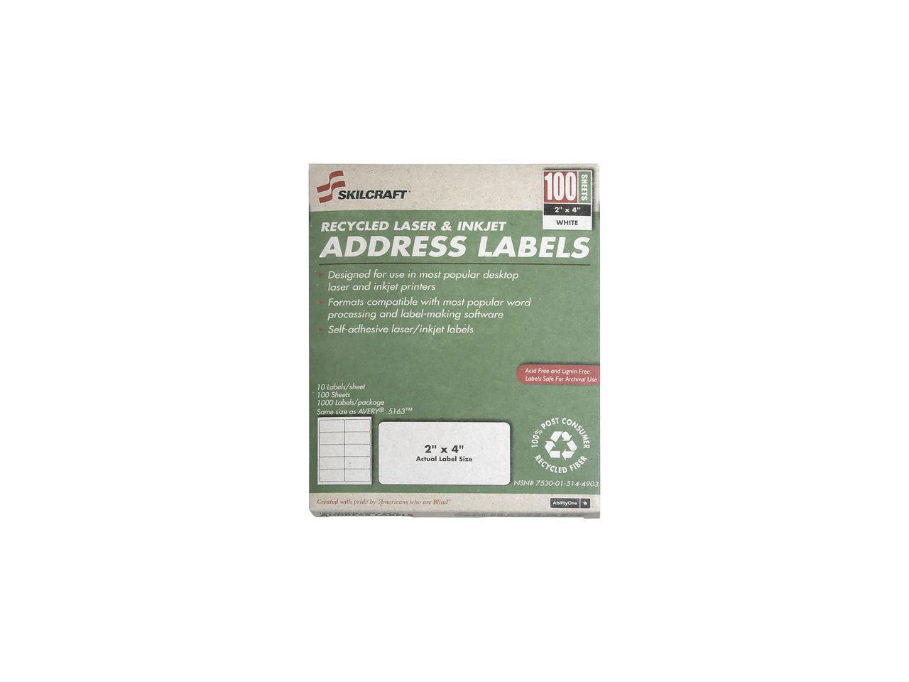SKILCRAFT Laser/Inkjet Printer Address Labels