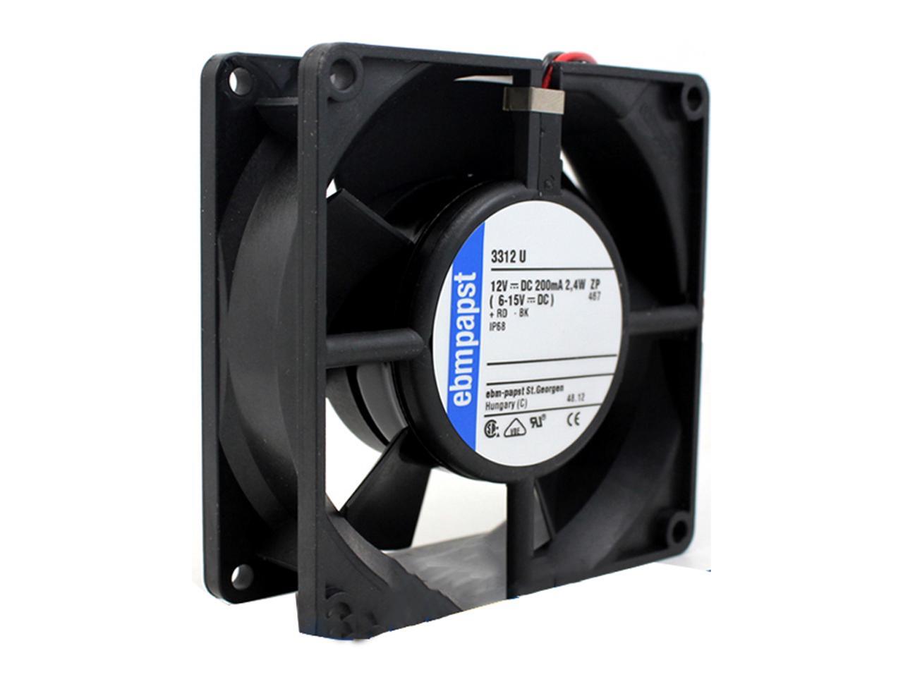 New ebmpapst 3312U 92X92X32MM DC 12V 0.2A IP68 Waterproof Axial Fan