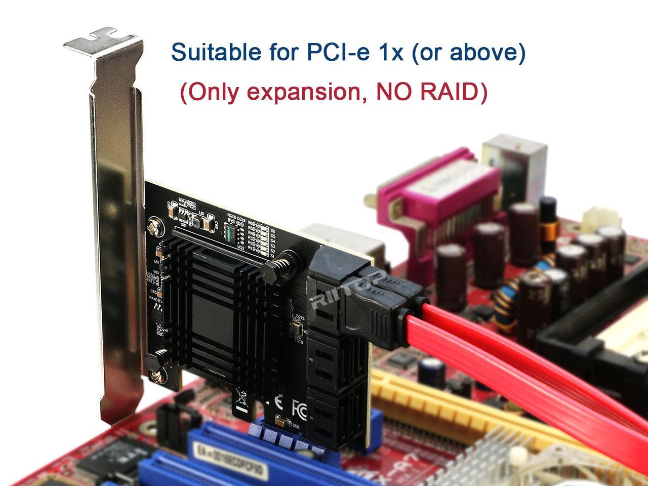 SATA Expansion Card 6Port, RIITOP PCIe x1 to SATA Hard Drive