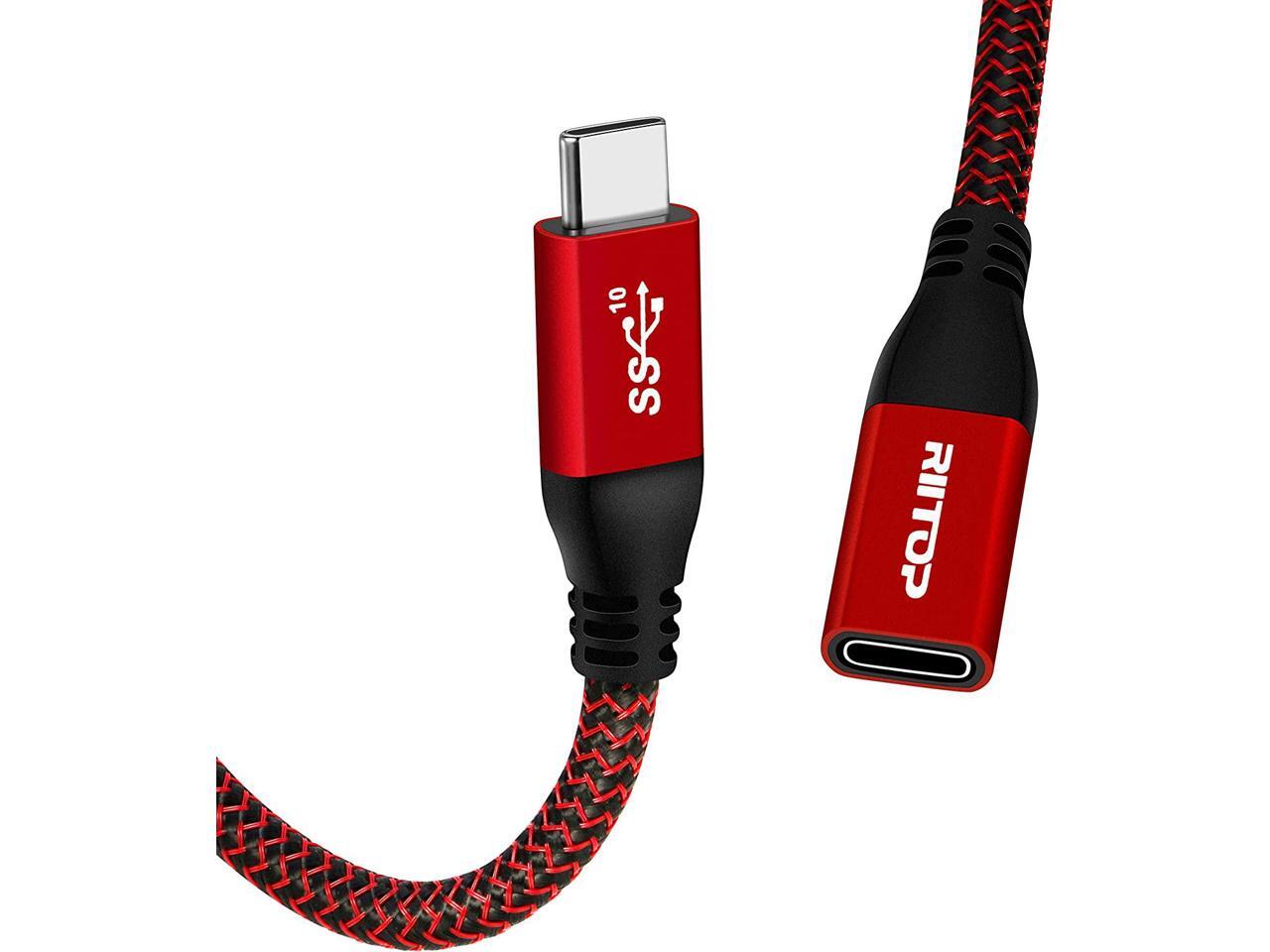RIITOP USB 3.1 Type C Extension Cable 6Ft, USB C Gen2 10Gbps Male to