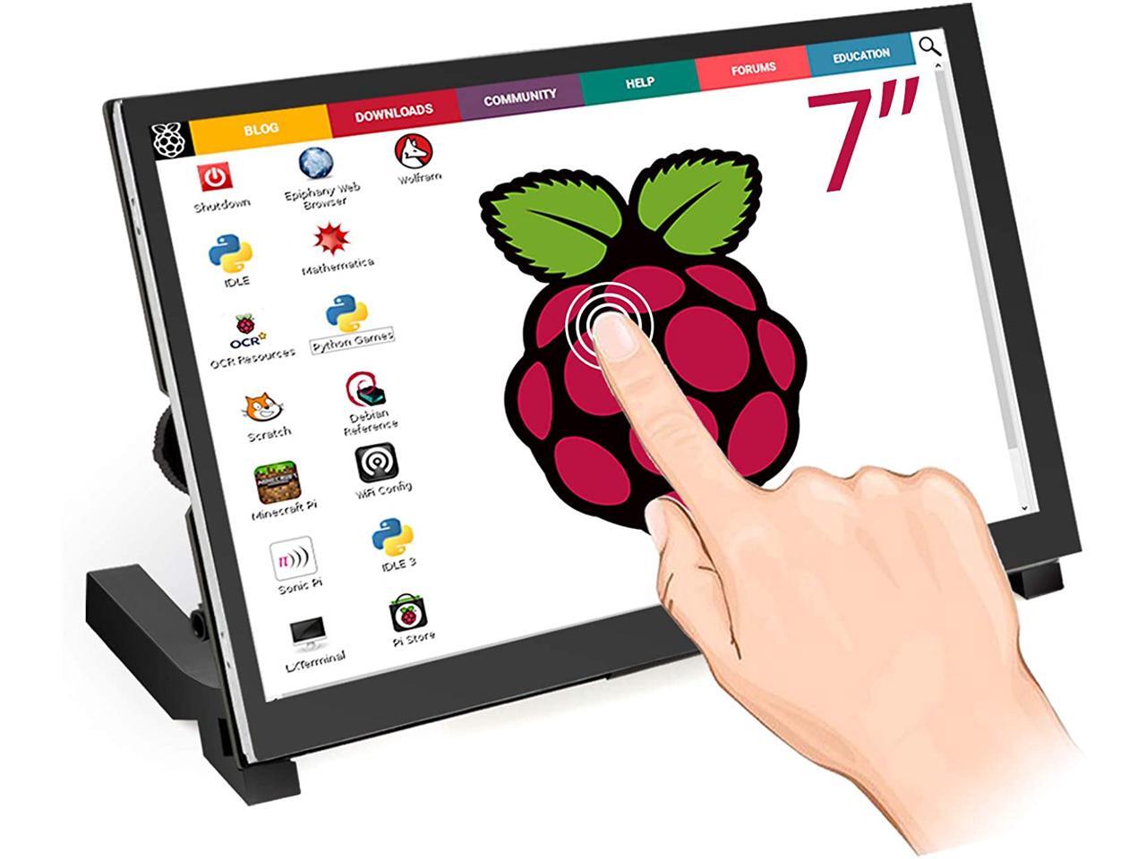 Raspberry Pi Monitor 7 Inch Touchscreen Capacitive IPS Display 1024x600 ...