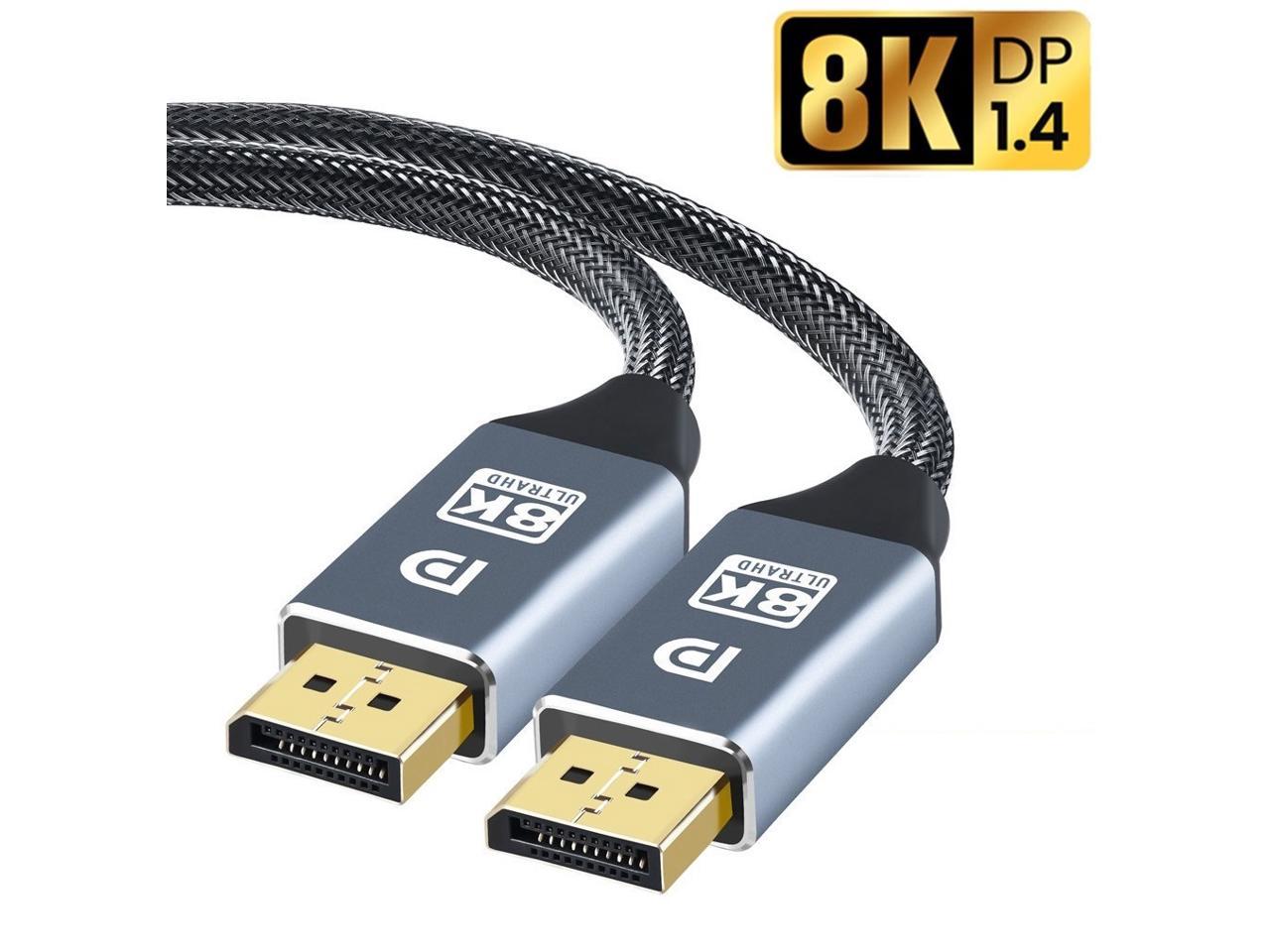 8K DisplayPort Cable Ultra HD DisplayPort 1.4 Male to Male Nylon ...