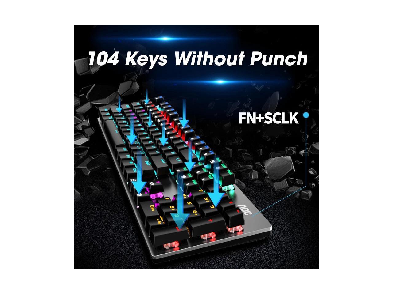 AOC GK410 mechanical keyboard 4 color key switch type esports full key ...