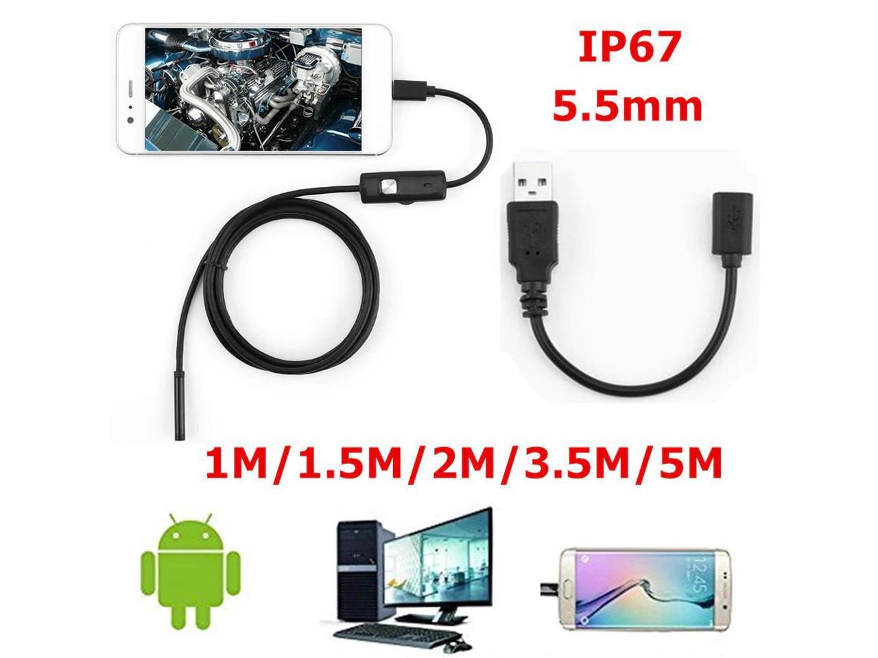5m 6LED Android Endoscope Waterproof Inspection Camera USB Video Came WK 
