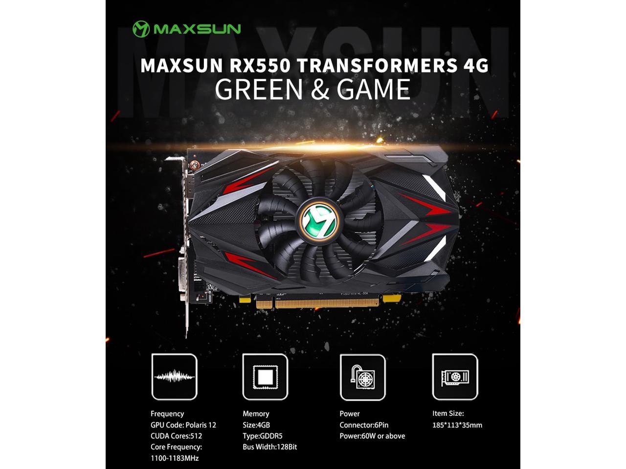 Radeon Rx 550 4G Graphic Card DDR5 Gpu Gaming Video Card Video For Pc New Blade Cooling System 9Cm Large Size Frost Blade Fan GPUs / Video Graphics Cards - Newegg.com