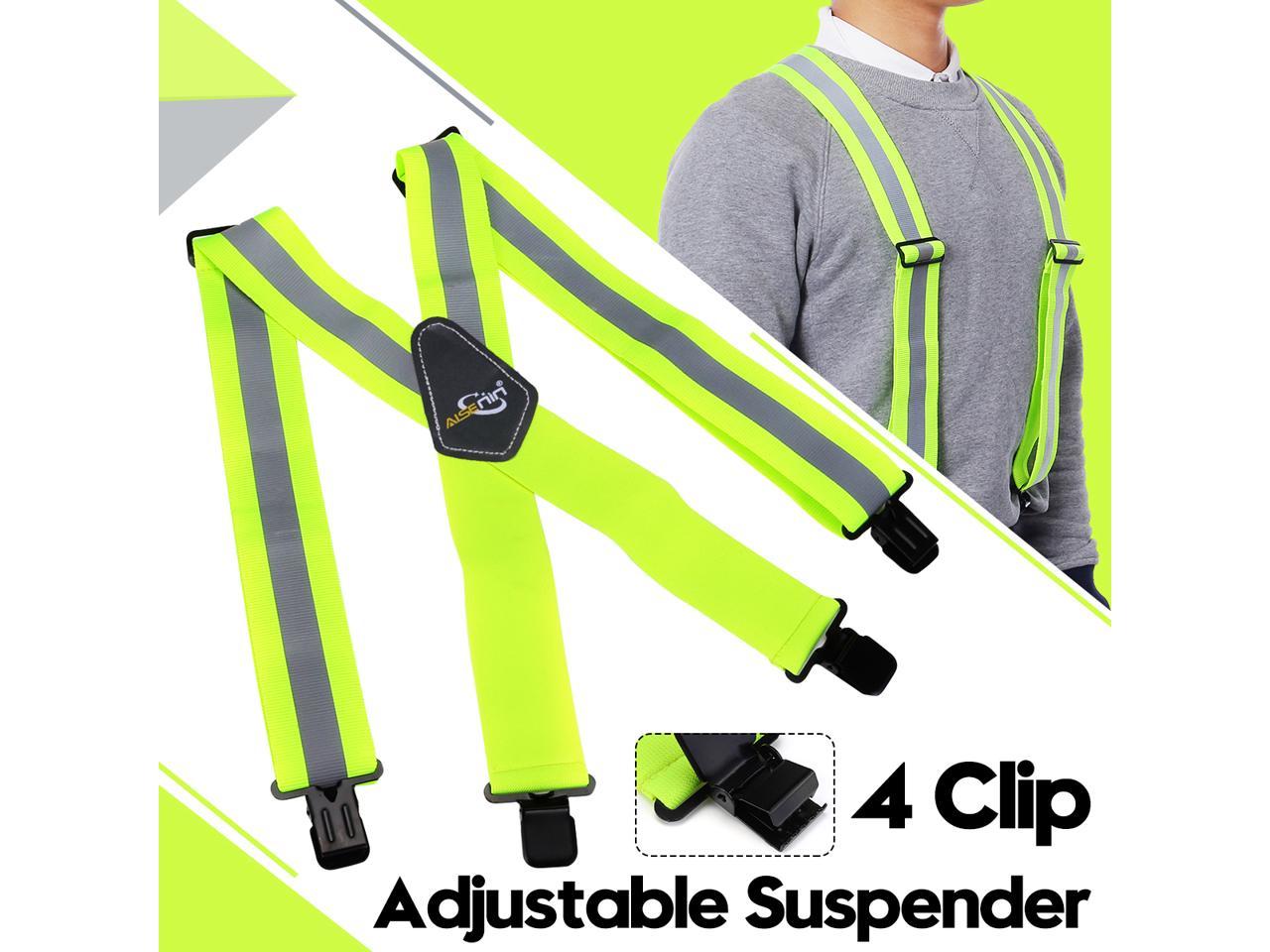 A /& A Work Gear Heavy Duty Work Suspenders Adjustable 2-inch Wide Reflective
