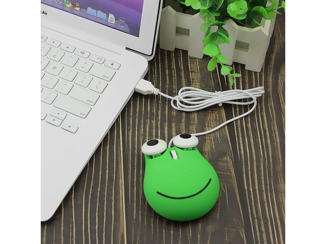 Cute Frog Shaped Wired Mouse Cartoon Small Kids Mouse Computer Optical