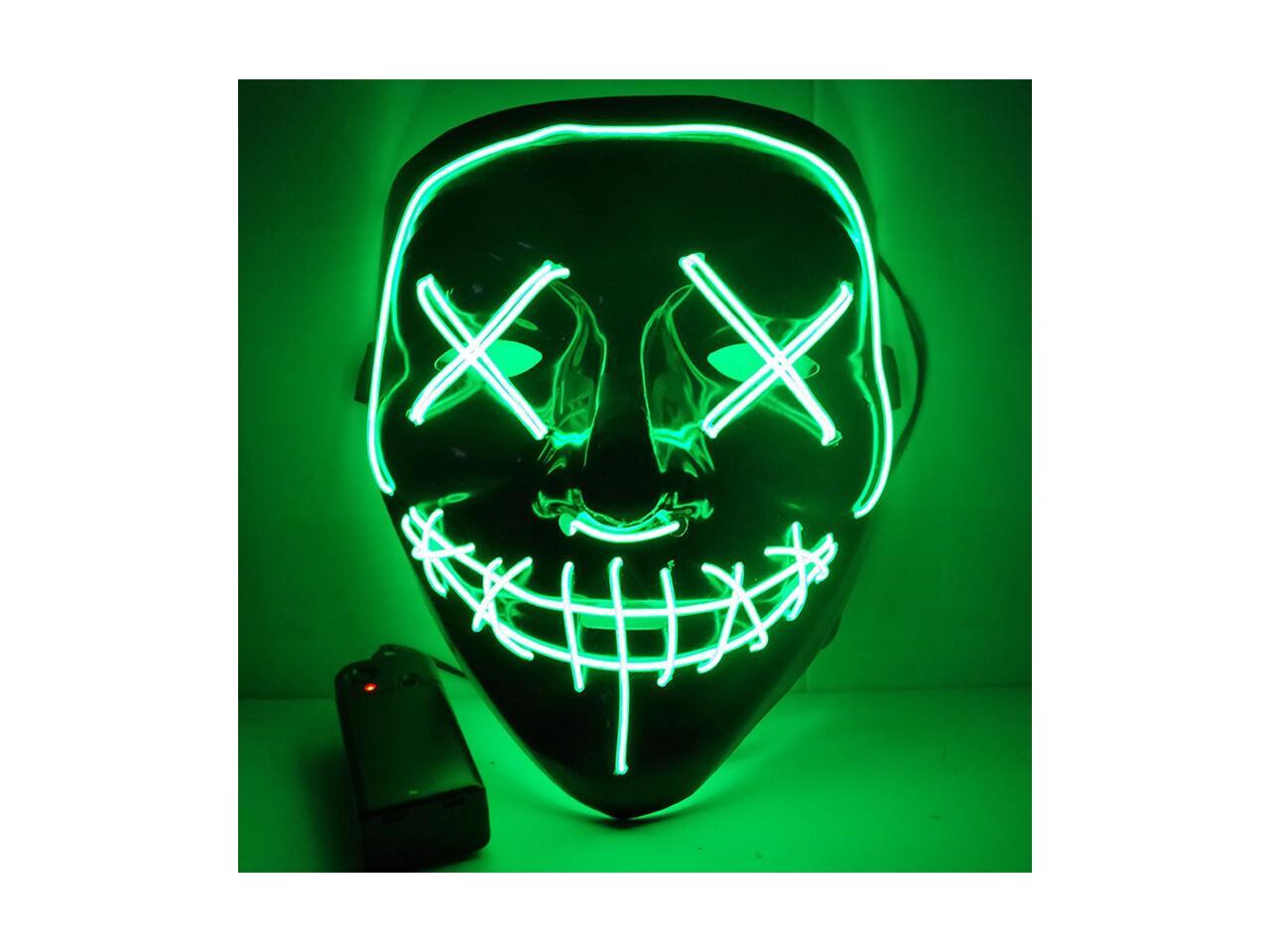 Halloween Led Light Up Mask, Purge Mask, Scary EL Wire Light up Mask