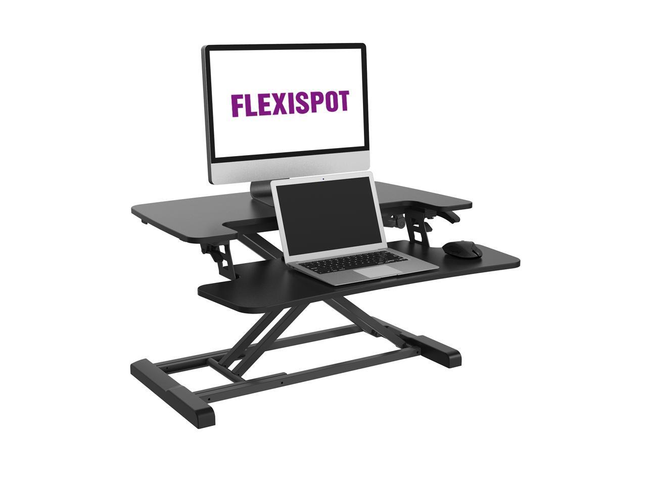 FlexiSpot Black Height Adjustable Standing Desk Converter 28"