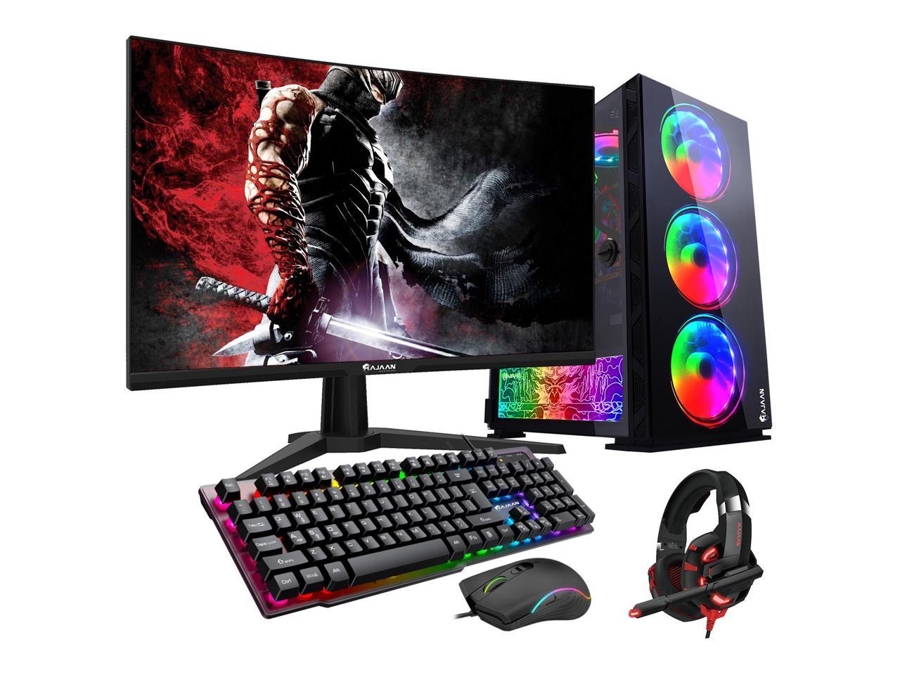 HAJAAN BREEZE PRO Gaming Desktop Tower PC with 27 Inch Gaming Monitor ...