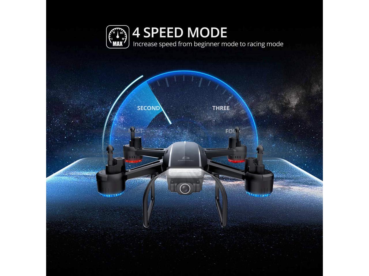 DEERC D50 Drone with 2K FPV 120° FOV UHD Camera Tap Fly RC Quadcopter Batteries 