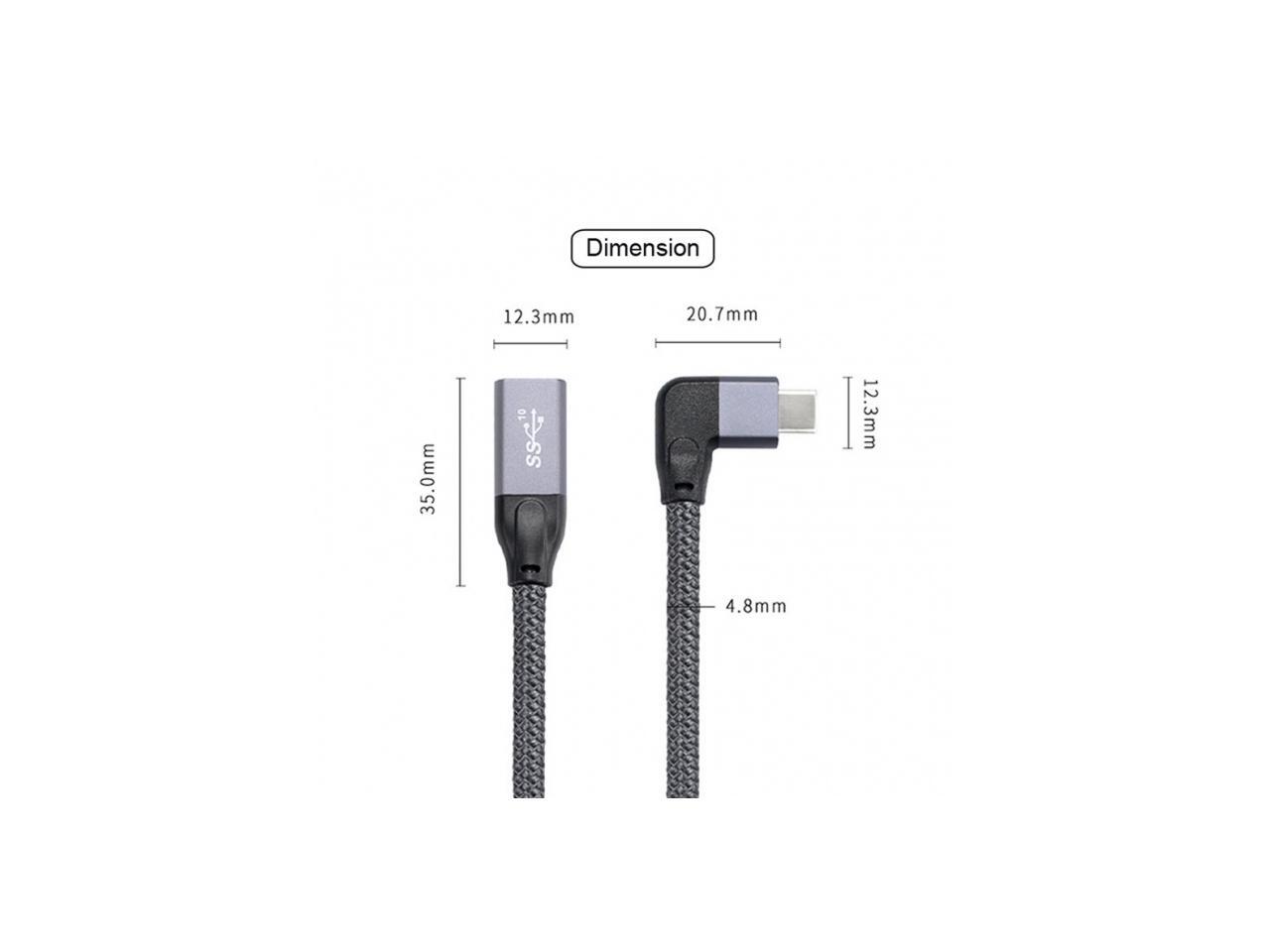Cablecc Left Right Angled USB C USB 3 1 Type C Male To Female Extension cablecc-left-right-angled-usb-c-usb-3-1-type-c-male-to-female-extension