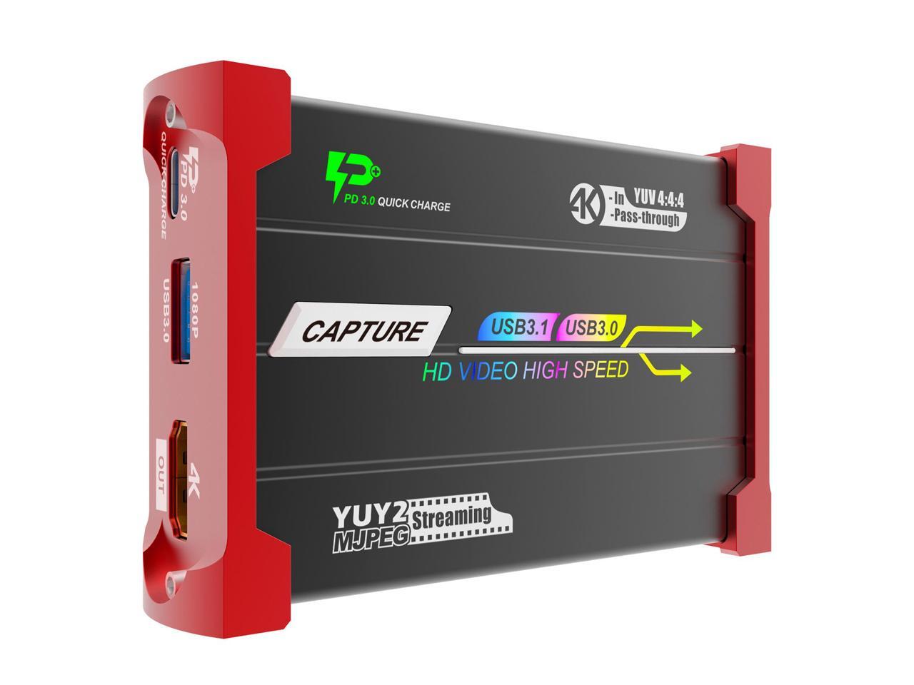 Mirabox 4K Game Capture Card, HSV3219 HDMI/Type-C to USB3.0 Video 