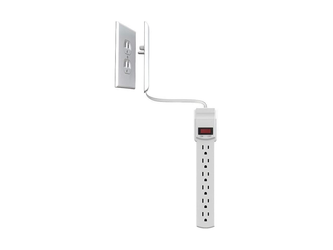 Sleek Socket 6SOVSZW UltraThin Electrical Outlet Cover Wall Plate