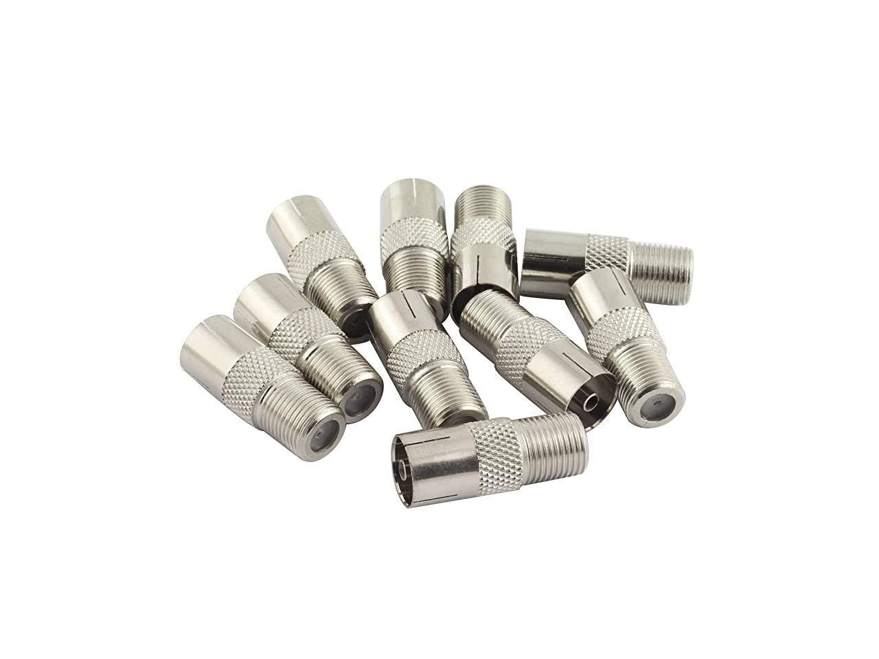 10x F Female Jack to TV PAL Female Jack Coaxial RF Connector Adapter for Antenna 
