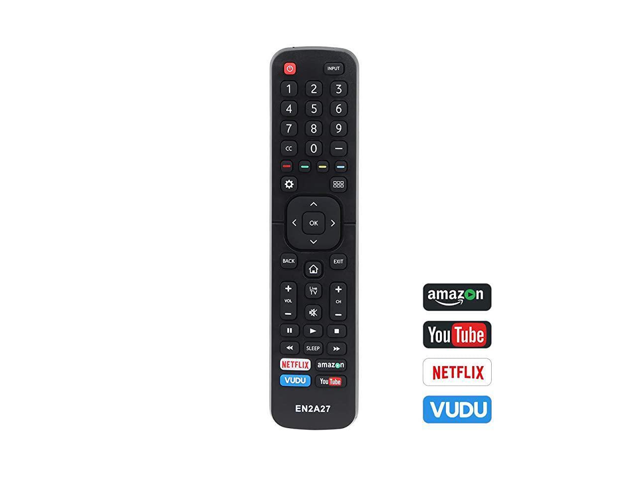55H6B 2 Pack Replacement Remote Control for Hisense 40K368AW 50H7GB1 50H5C 