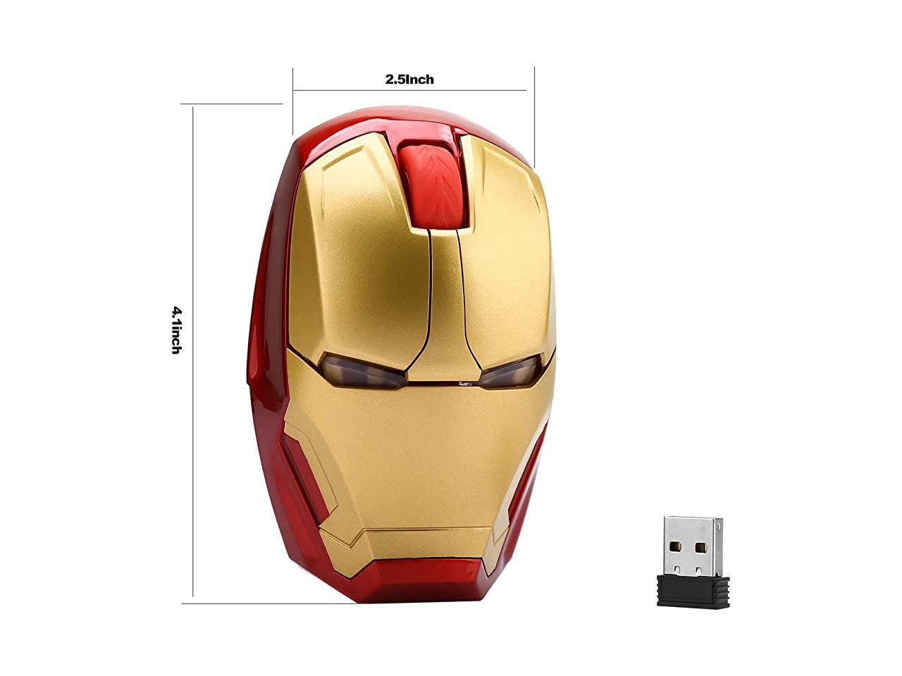 Iron Man Mouse Wireless Gaming Gamer Computer Mice Silent Button Click 2.4g USB