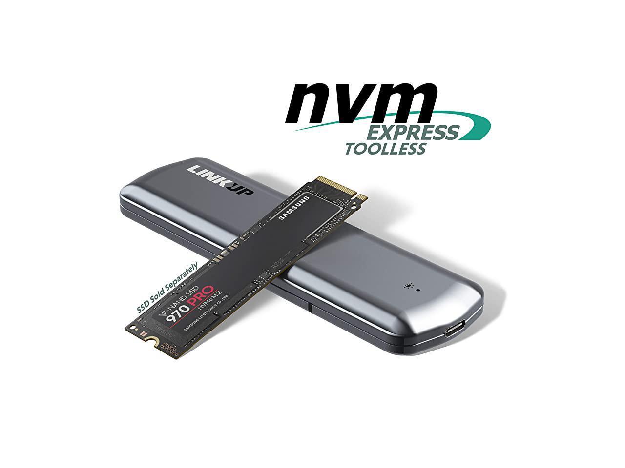 Premium Tool Less Nvme Ssd 10 Gbps Enclosure M 2 To Usb C Aluminum Usb 3 1 Gen 2 To Pcie Gen3 X2 Bridge Chip For Windows Mac Compatible With Samsung 960 970 Evo Pro