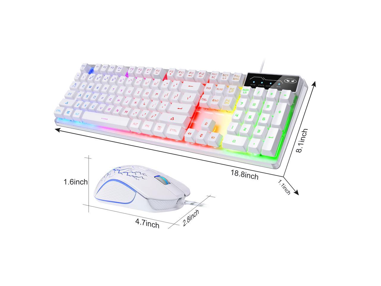 Gaming Keyboard and Mouse Combo, MageGee K1 LED Rainbow Backlit