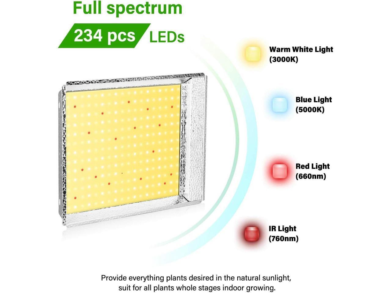 Details about   Sunlike 600W Dimmable Plant Led Grow Light Full Spectrum Grow Lamp Hydroponics 