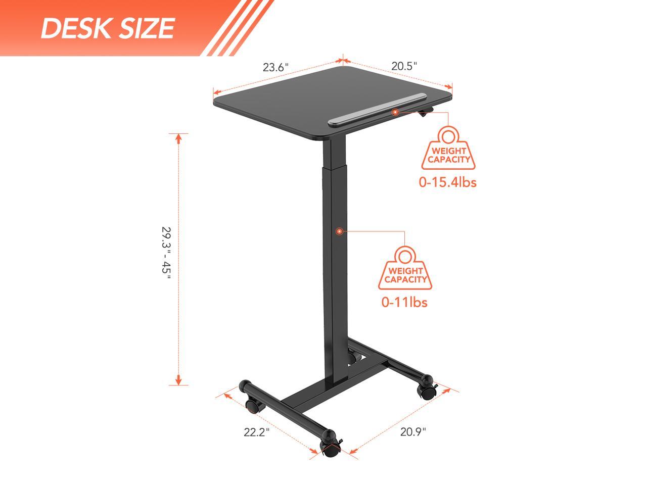 Flexispot Sit-Stand Mobile Laptop Standing Desk Rolling Computer Cart ... Portable Workstation On Wheels