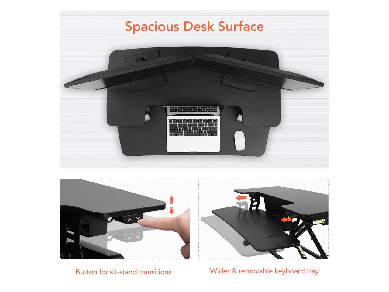 FlexiSpot Motorized Standing Desk Converter 40" Width Electric Stand up