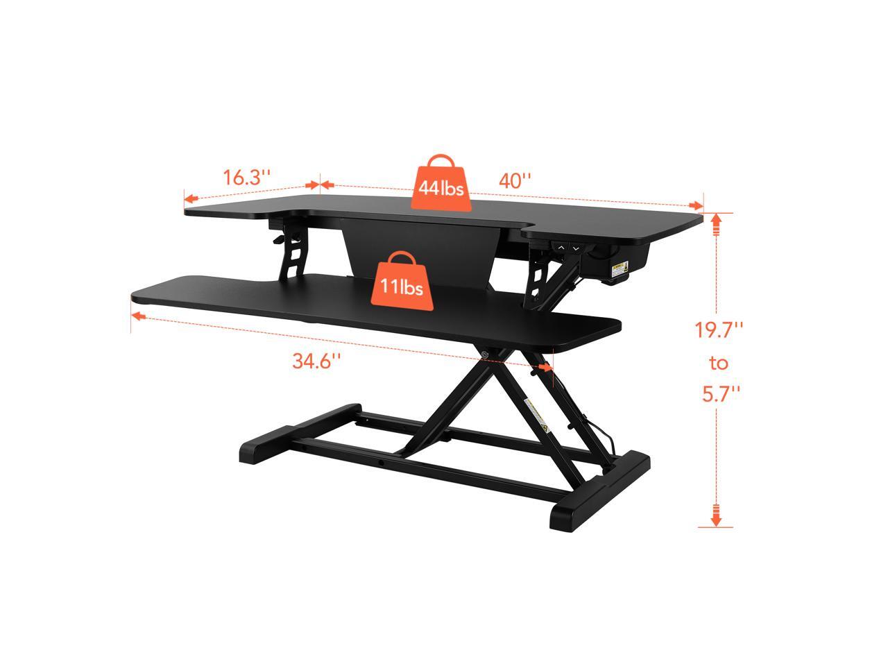 FlexiSpot Motorized Standing Desk Converter 40" Width Electric Stand up